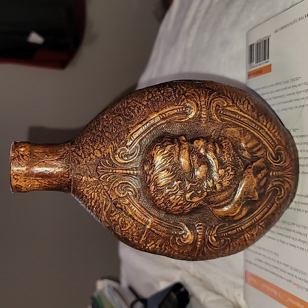 Vintage Embossed Leather Wrapped Decanter Made in Spain